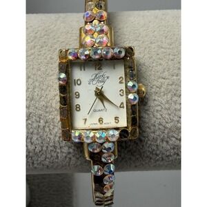 Missing Stones Kirks Folly Cuff Rhinestone Ladies Watch New Battery 19MM 6"
